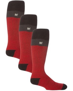 Heat Holders Thermal Striped Ski Socks - Red