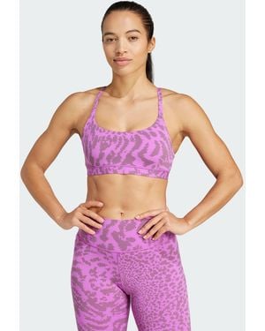 adidas Originals All Me Light-Support Allover Print Bra - Purple