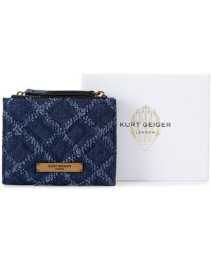 Kurt Geiger Denim Brixton Mini Purse Pl - Blue