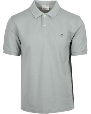GANT Reg Shield Ss Pique Polo Shirt Ceramic Cotton - Grey
