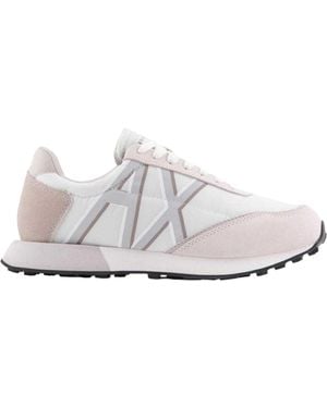 ARMANI EXCHANGE Ladies Lace Up Trainers (Off) - White