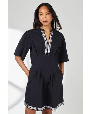 PRINCIPLES Embroidered Detail Dress - Blue