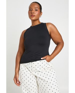 Boohoo Plus Super Soft Touch Racer Vest - Blue