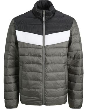 Jack & Jones Puffer Jacket With Quilted Design - Grey