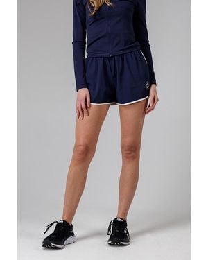 French Connection Lightweight Elasticated Rib Waist Fcuk Shell Shorts - Blue