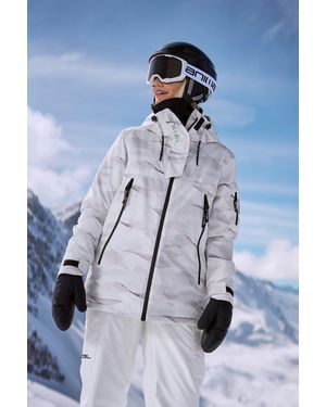 Mountain Warehouse 'Trail' Snow Jacket With Adjustable Hood Waterproof Winter Coat - Blue