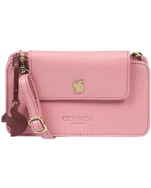 Conkca 'Little Wonder' Blush Leather Cross Body Clutch Bag - Pink