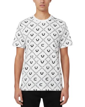 TRUE RELIGION 108050 T Shirts Short Sleeve Dimond Hs Ao Print Summer Tee - White