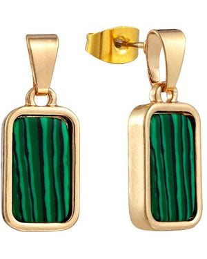 The Jewellery Stockroom Plated Malachite Drop Earrings - Green