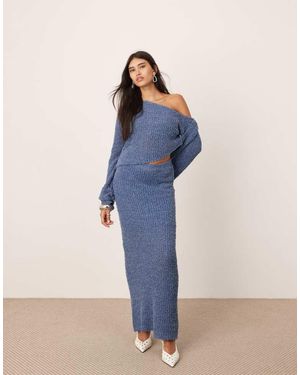 ASOS Fine Knit Midaxi Skirt Co-Ord - Blue