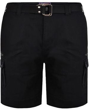 KAM Jeanswear Kam Cargo Combat Shorts With Belt - Black