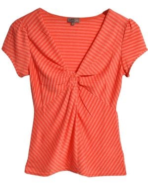 Phase Eight Striped Twist Front Top - Red
