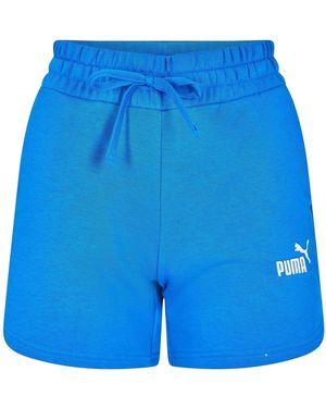PUMA Ladies Fleece Logo Shorts (Pebble) - Blue