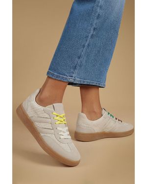 Oasis Jamie Faux Suede Lace Up Trainers - Blue