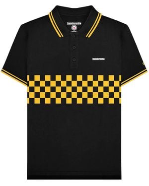 Lambretta Ss25 Two Tone Tipped Polo Shirt Cotton - Black