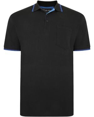 KAM Jeanswear Kam Plus Size Polo Shirt Big And Tall T-Shirt - Black
