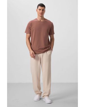 TOMMY LIFE Wide-Leg Palazzo Trousers - Natural