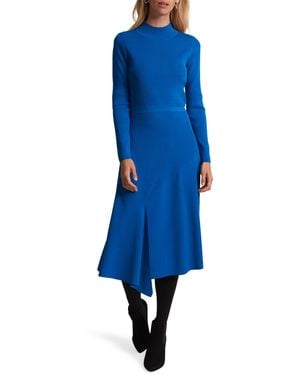 Phase Eight Bella High Neck Fit And Flare Dress - Blue