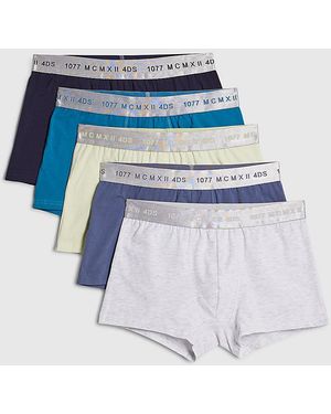 River Island Trunks Multi Colour 5 Pack Mcmxii Print Underwear - Blue