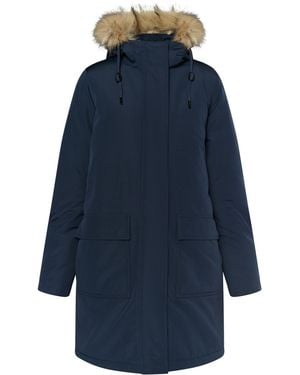 Dreimaster Winterparka Met Imitatiebont Dames Nachtblauw