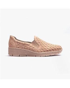 Rieker 53795-60 Ladies Slip-On Trainers - Pink