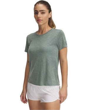 Under Armour Camo Crew Neck Short Sleeve Running Top - Green
