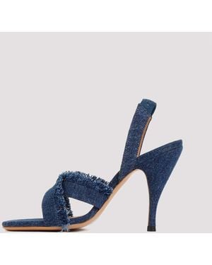 Off-White c/o Virgil Abloh Curvy Heel Denim Sandal - Blue