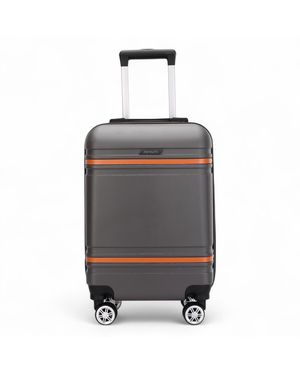 Infinity Leather Hardshell Charcoal Cabin Suitcase Robust Abs Lightweight Luggage Holiday Bag - Grey