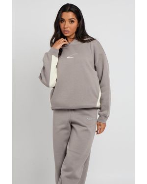 Urban Bliss Colour Block Graphic Hoodie - Grey