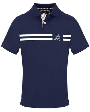 Aquascutum Collared Neck Short Sleeve Polo Shirt - Blue