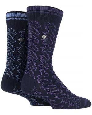Jeep 2 Pack Casual Ribbed Cotton Dress Socks - Blue