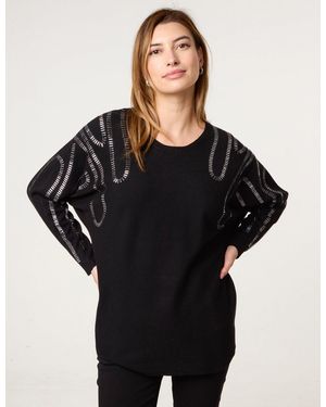 Blue Vanilla Embellished Shoulder Jumper - Black