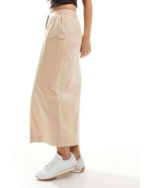 Closet Cargo Pencil Midi Skirt - White