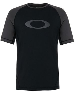 Oakley Short Sleeve Crew Neck Rashguard Lycra T-Shirt 482399 02E - Black
