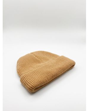 SVNX Knitted Ribbed Beanie - White