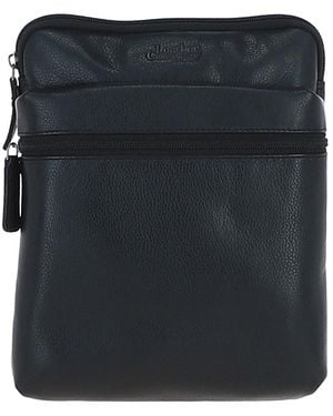 Leather Company 'Berlin' Real Messenger Crossbody Bag - Black