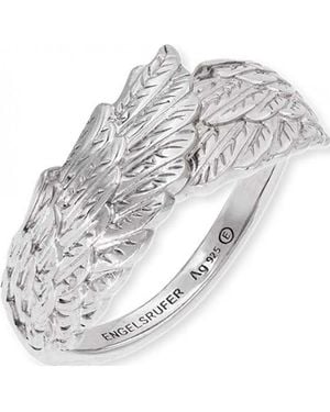 Engelsrufer Err-Wings Ladies Double Wing Ring Sterling - White