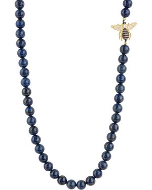 LÁTELITA London Honey Bee Lapis Lazuli Gemstone Long Necklace - Blue