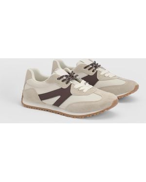 Oasis Daisy Faux Suede Lace Up Trainers - White
