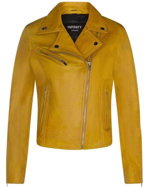 Infinity Leather Klassiek Leren Brando Bikerjack-Loughton - Geel