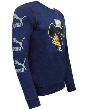 PUMA X Tyakasha Crew Sweatshirt Graphic Print Jumper 578422 06 - Blue