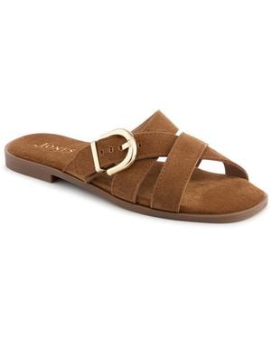 Jones Bootmaker Hylda Smart Suede Leather Mules - Brown