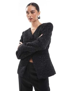 ASOS Sparkle Boucle Jacket - Black