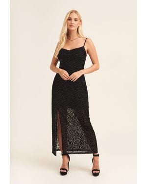 Gini London Animal Cowl Midi Dress - Black