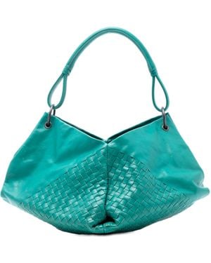 Bottega Veneta Pre-Owned Nappa Intrecciato Aquilone Fortune Cookie Hobo - Blue