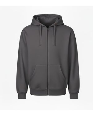 VR2 Denim Zip Up Hoodie Casual Fleece Jacket - Grey