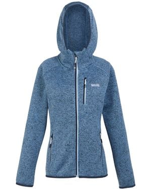 Regatta Ladies Newhill Marl Hooded Fleece Jacket (Coronet/Clear Sky) - Blue