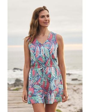 Mountain Warehouse 'Bahamas' Playsuit With Adjustable Waistband Comfy Everyday Jumpsuit Cotton - Blue