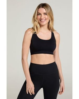 Mountain Warehouse Antibacterial Seamless Bra Stretchy Racerback Sports Bralette Polyamide - Black
