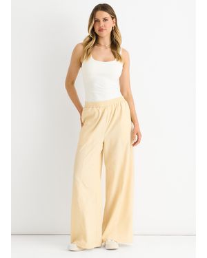 Gini London Elasticated Waist Trousers - Natural